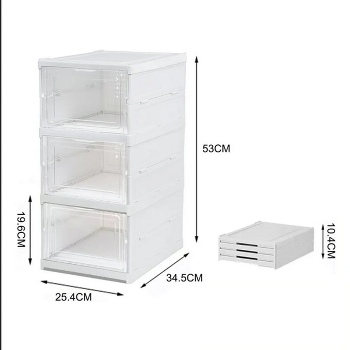 GENERICO - Caja Organizadora Plegable para Zapatos - Set de 3 Unidades