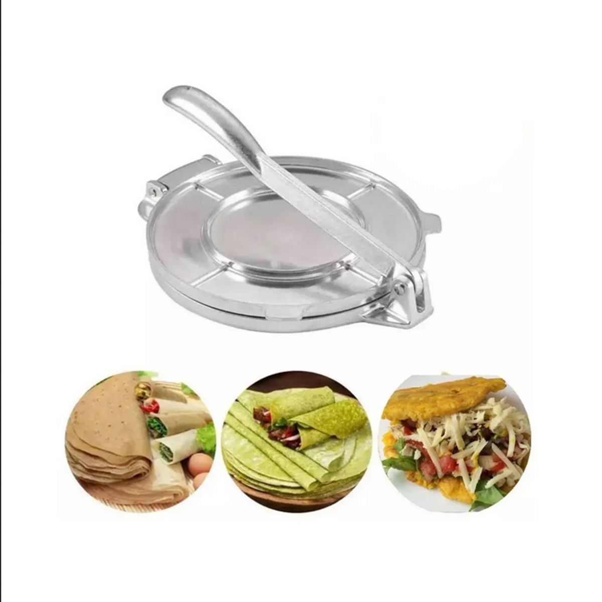 GENERICO - Prensa Para Tortillas 8 Pulgadas Cocina Acero Inoxidable