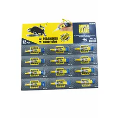 GENERICO - Pack 12 Pegamentos Instantáneos Toro Negro 3g Super Glue