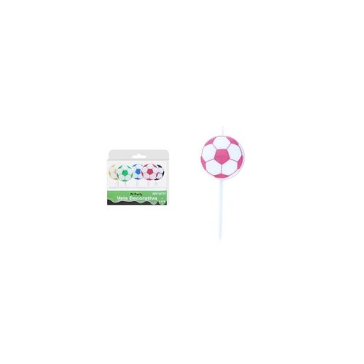 GENERICO - Velas de fútbol multicolor 65cm 5pcs