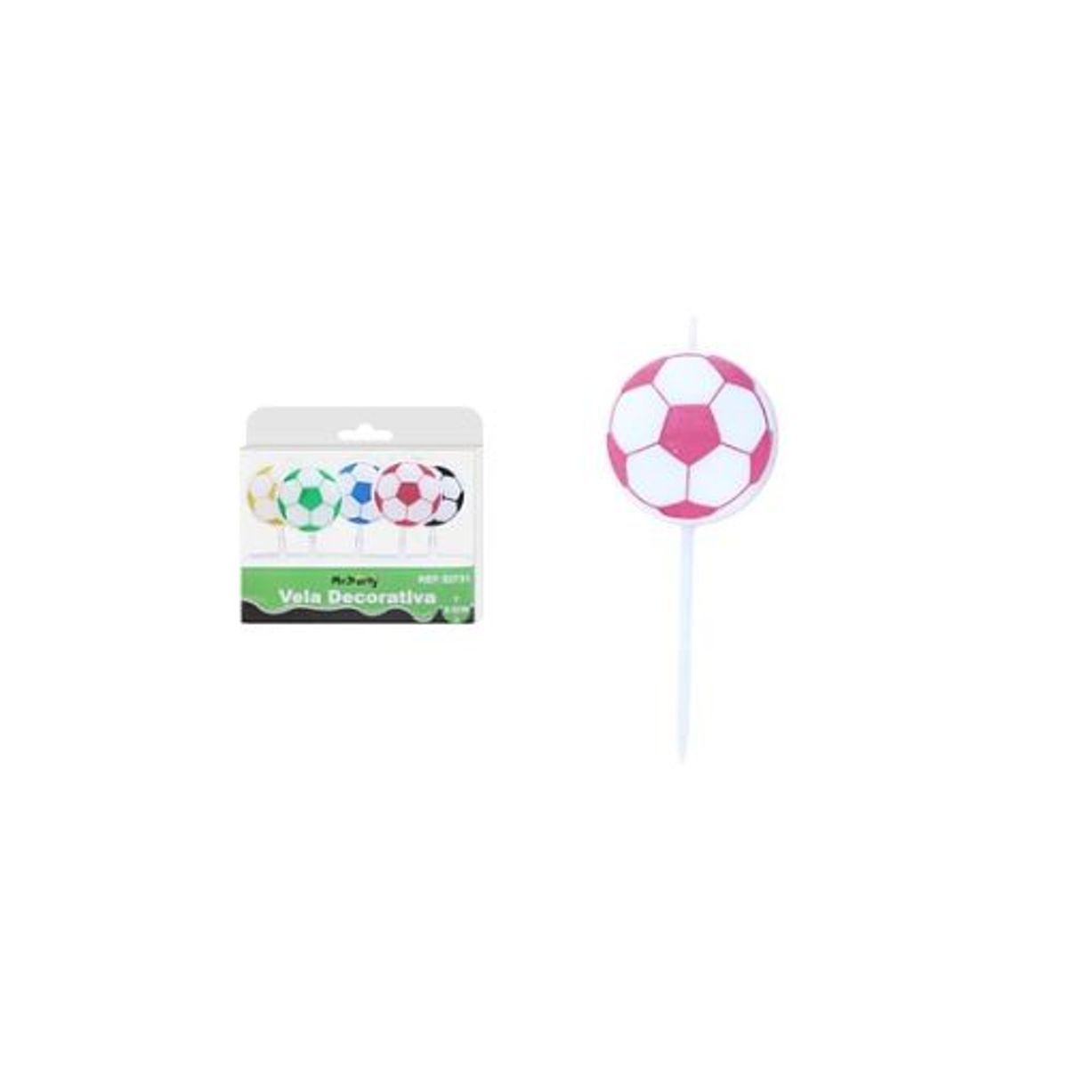 GENERICO - Velas de fútbol multicolor 65cm 5pcs