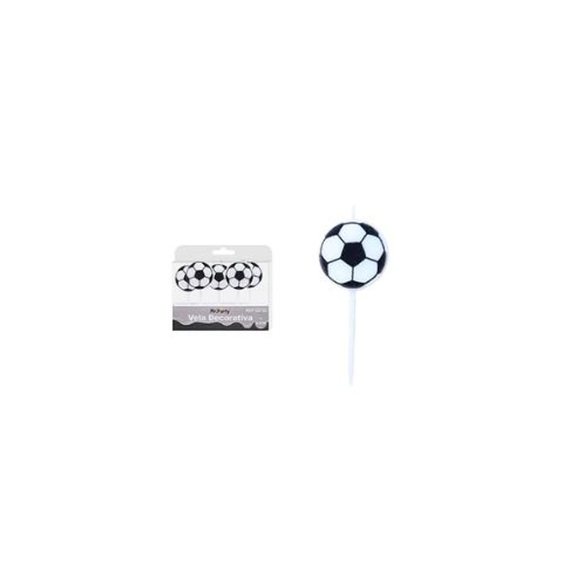 GENERICO - Velas de fútbol blanco y negro 65cm 5pcs