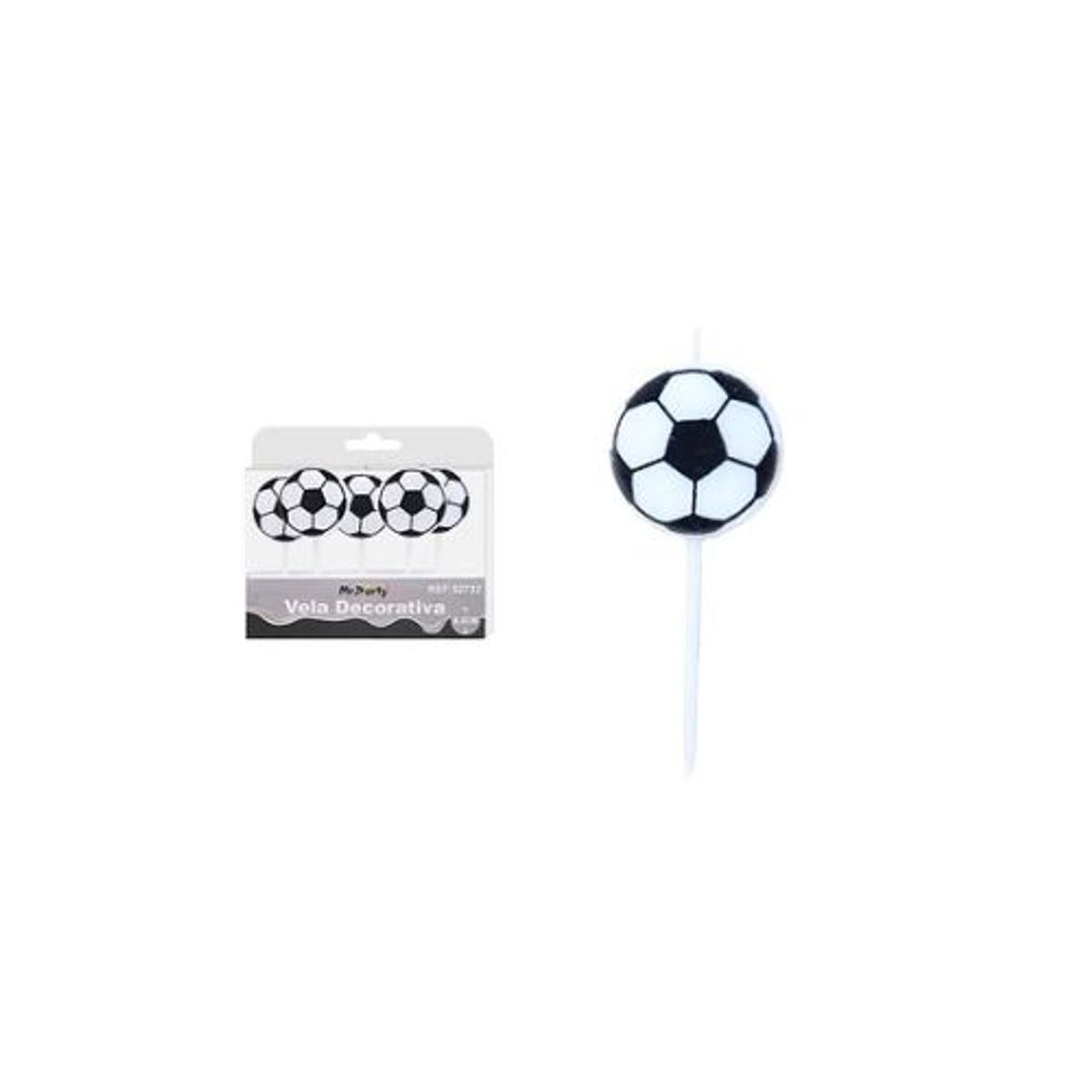 GENERICO - Velas de fútbol blanco y negro 65cm 5pcs
