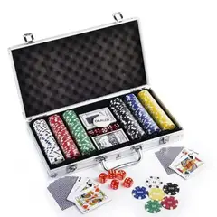 GENERICO - Set Poker Profesional 300 Fichas 11,5gr + Maleta Aluminio