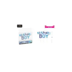 GENERICO - Vela feliz cumpleaños birthday boy azul 85cm