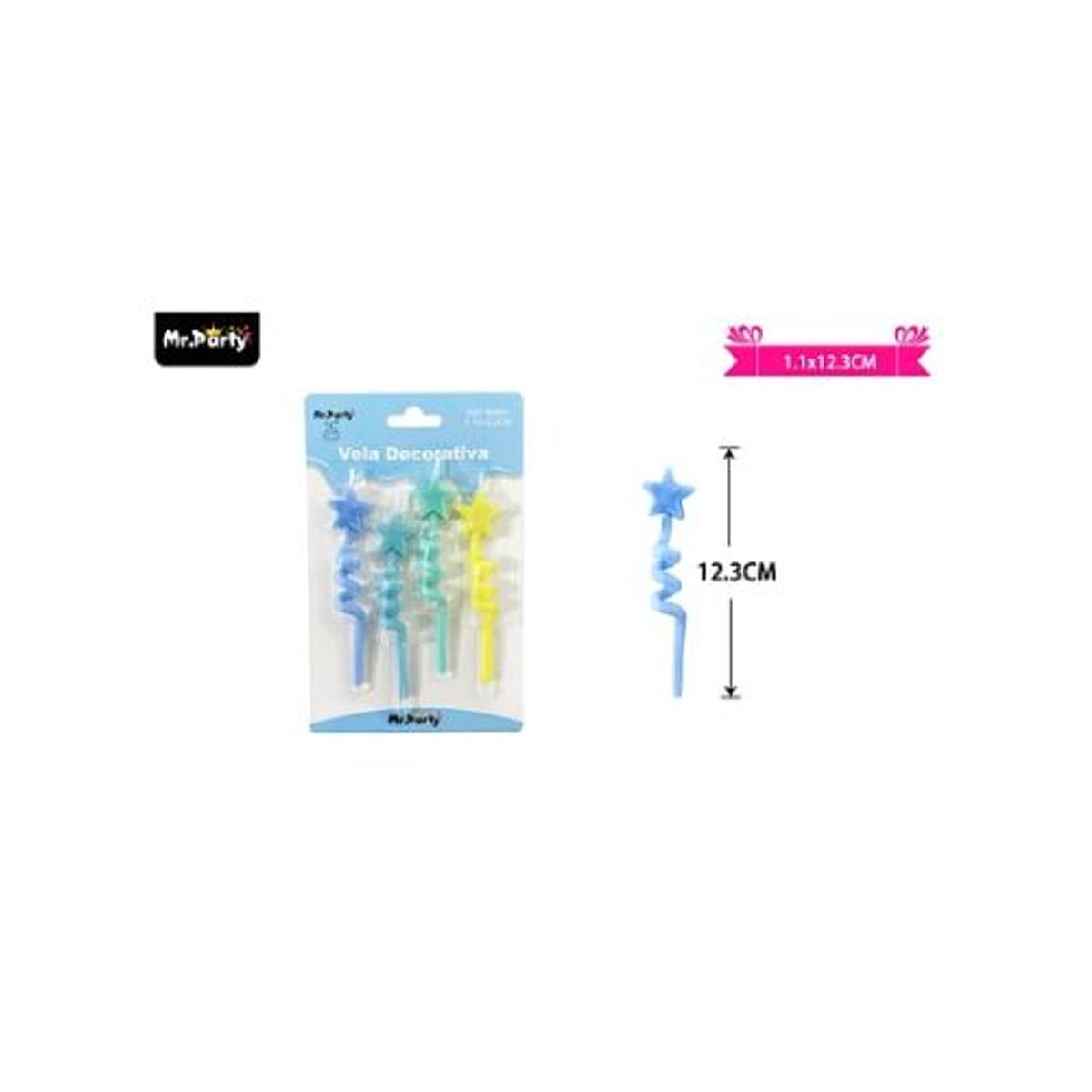 GENERICO - Velas espiral de estrella 123cm 4pcs