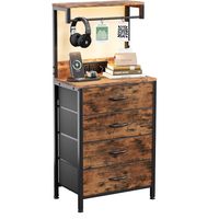 Mesita De Noche 39×29×96 cm Con Cuatro Cajones