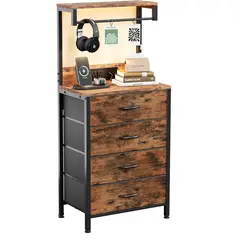 YOMYM - Mesita De Noche 39×29×96 cm Con Cuatro Cajones