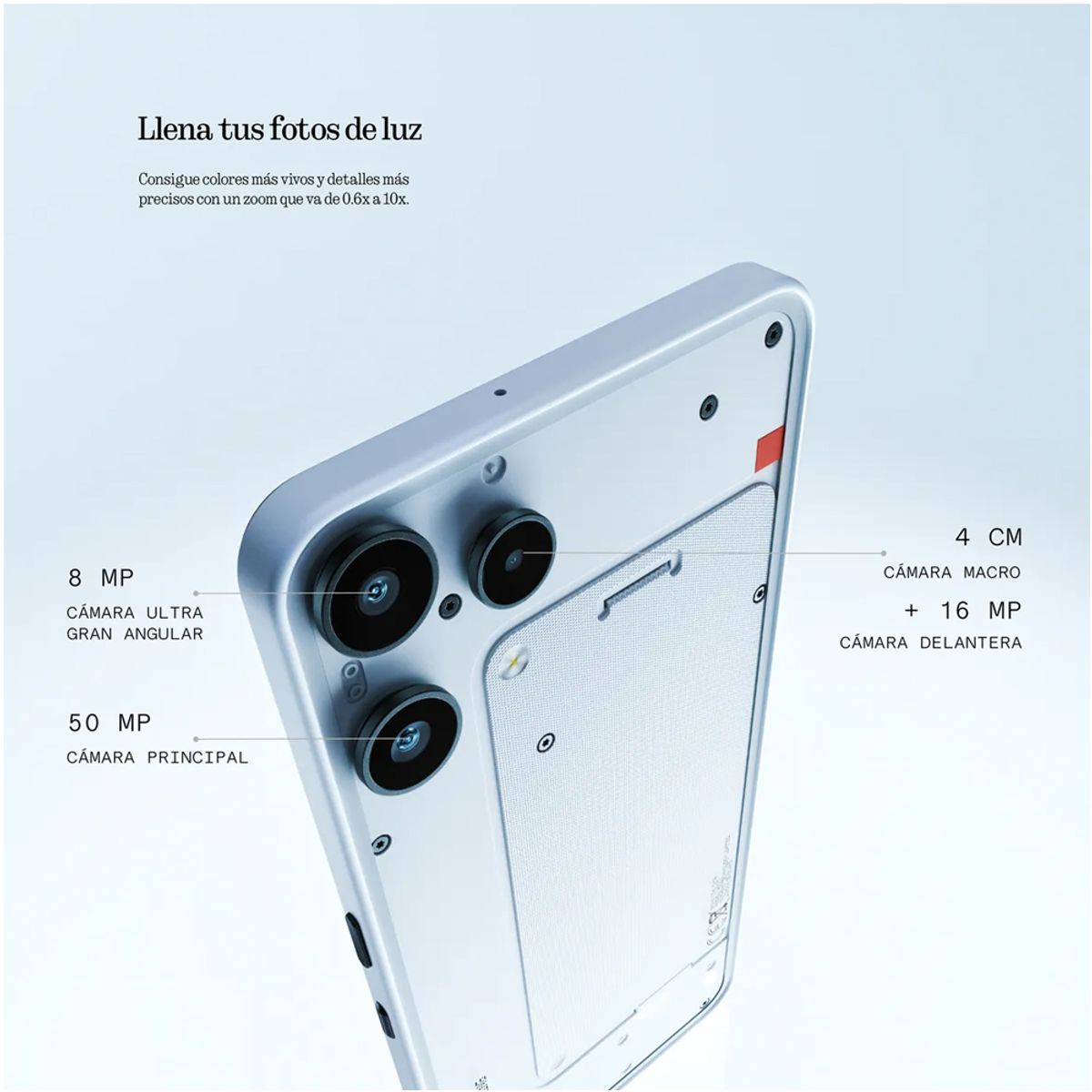 NOTHING - Teléfono Nothing Phone 3a Lite 5G 8GB 128GB - Blanco A001T