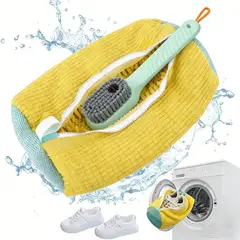 KUANGYE - Bolsa Para Lavar Zapatillas Zapatos Ropa Funda Lavadora + Cepillo Limpieza