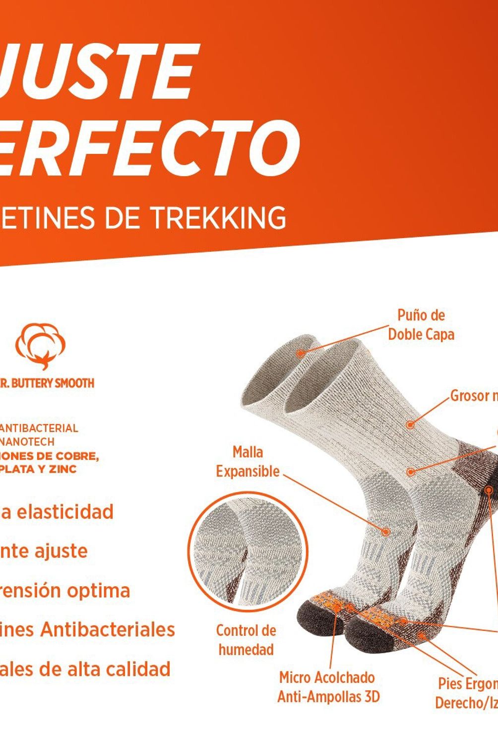 SILVERA - Calcetines Outdoor Deportivo Algodón Pima, 02 Pack