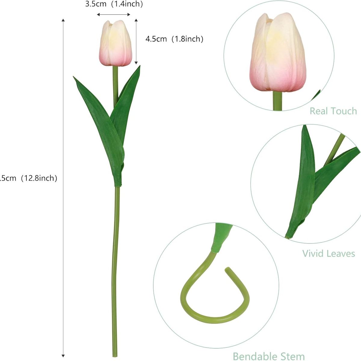 ANENG - Ramos De 20 Tulipanes Artificiales Flor Decoración Rosa