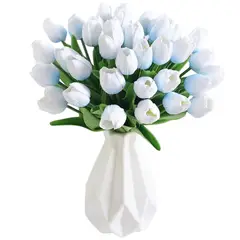 ANENG - Ramos De 20 Tulipanes Artificiales Flor Decoración Azul