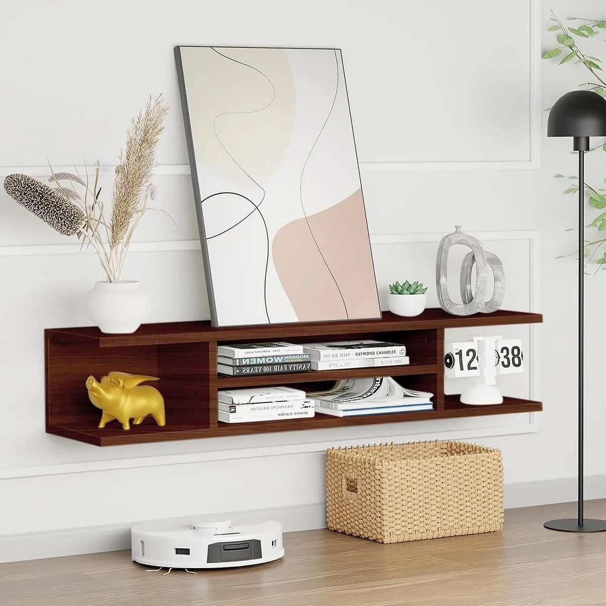 YOMYM - Mueble de TV 110×24×23cm marrón