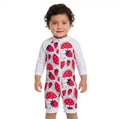 BONVERANO - Traje De Baño Con Cierre Completo Bebé Niñas Protección UV