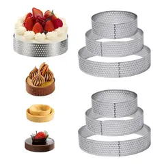 KUANGYE - Pack 6 Moldes Aro Molde Microperforado Anillo Repostería