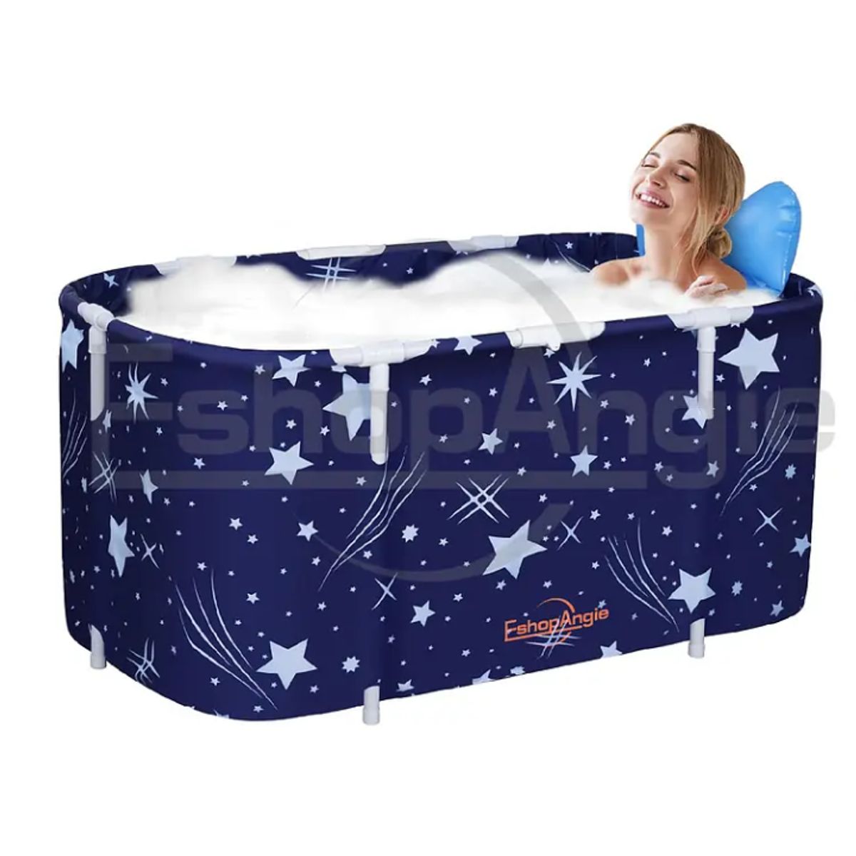 GENERICO - Bañera Plegable Portátil Adultos Y Niños Balde Spa 110×55cm azul
