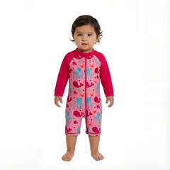 BONVERANO - Traje De Baño Con Cierre Completo Bebé Niñas Protección UV