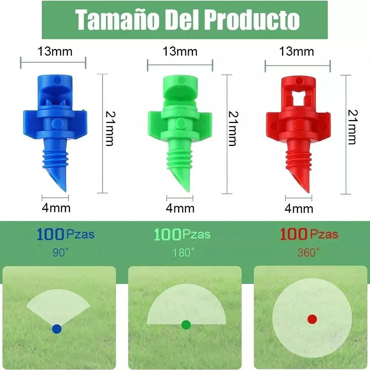 KUANGYE - Micro Jet Eco Riego 90° 180° 300° 60lts/hr 120 Unidades Varios