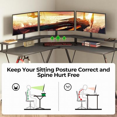 Imagen 2 del producto Escritorio Oficina Forma L 128×128×86 cm Negro