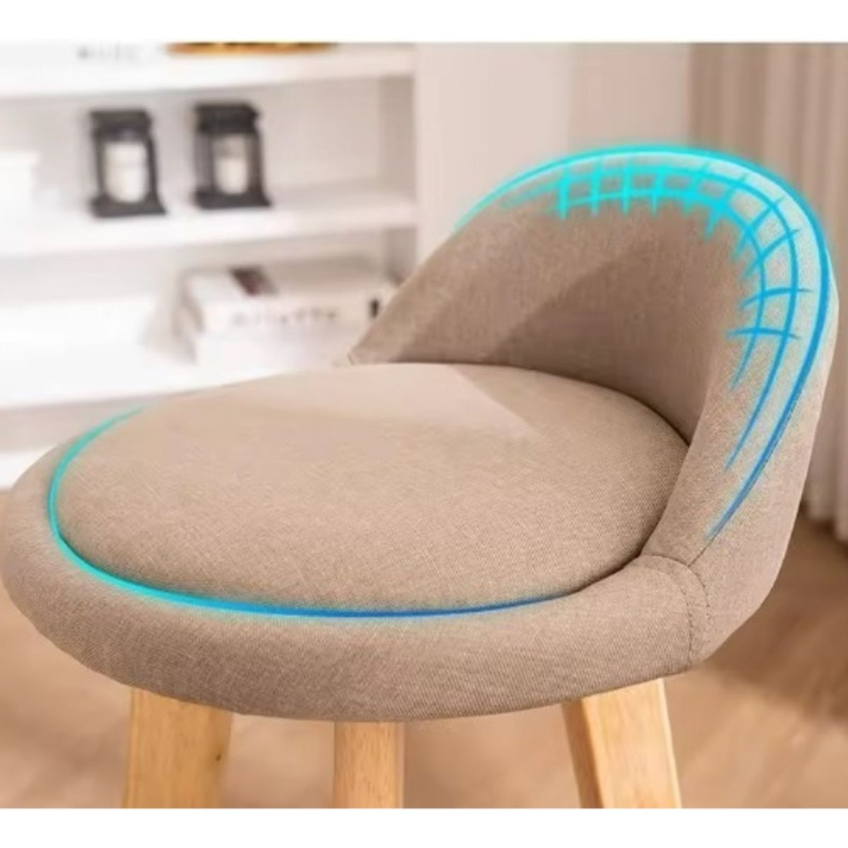 ANYHOGAR - Pack 2 Silla Piso Bar Altura Taburete Respaldo  Moderna Made