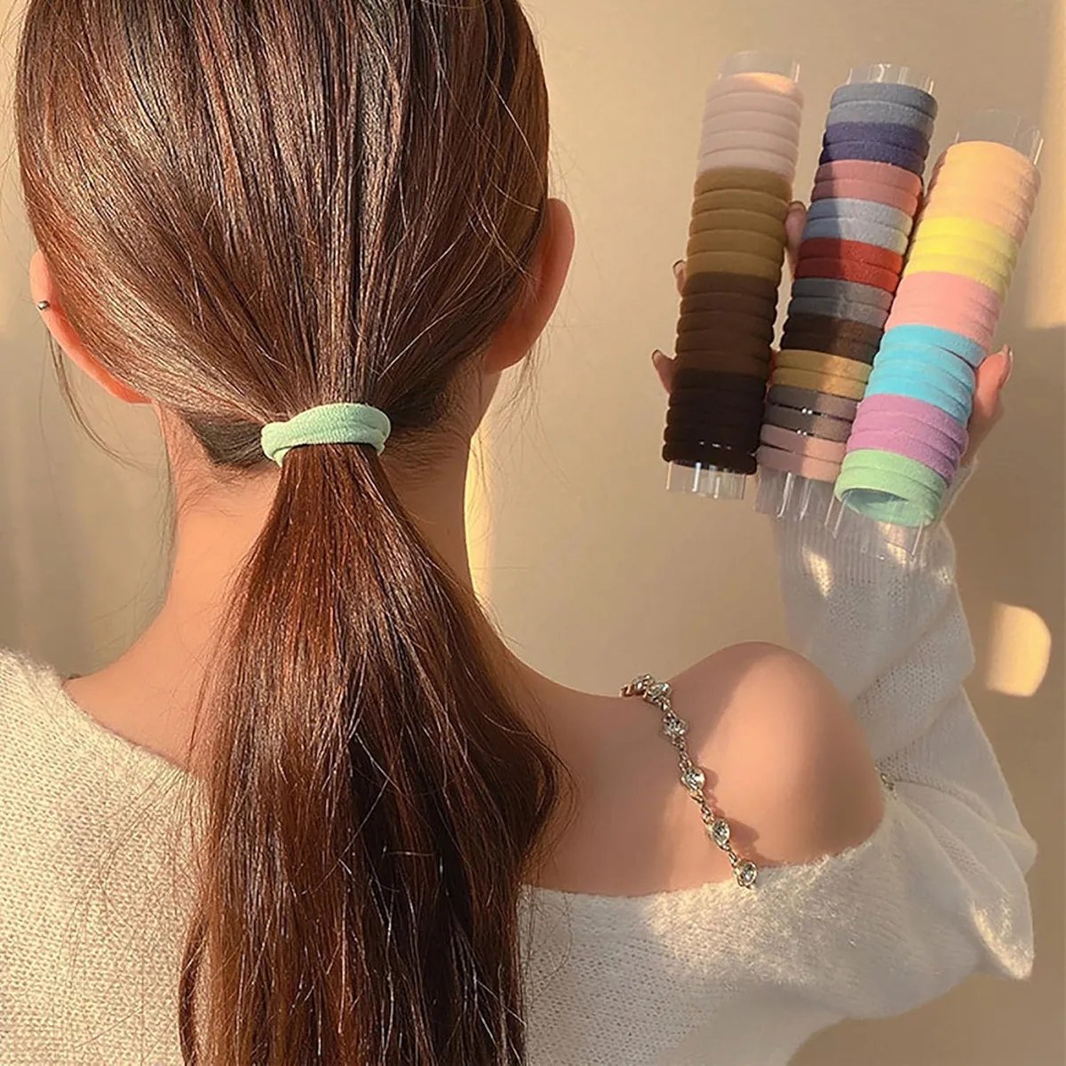 GENERICO - Múltiples Colores Colet Para Cabello Alta Elasticid 60pzs