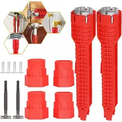 GENERICO - 2 Llave De Instalación Lavabo Tubería Multifuncional 8 En 1