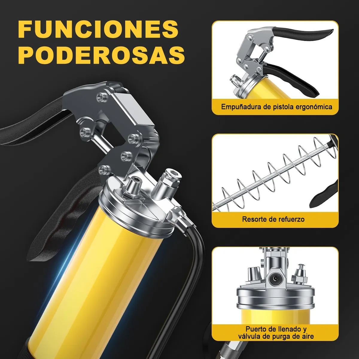 QUICK - Kit Pistola De Engras Manual Inyector Engrasadora Industrial