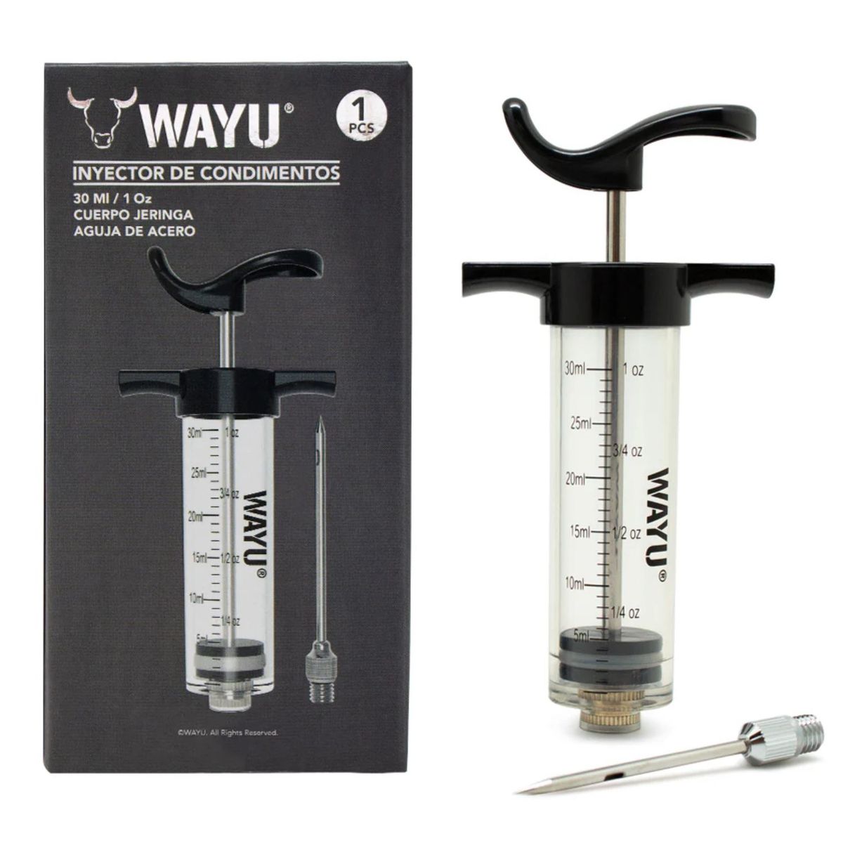 WAYU - Jeringa Para Carne Wayu Meat Injector Parrilla BBQ Cocina