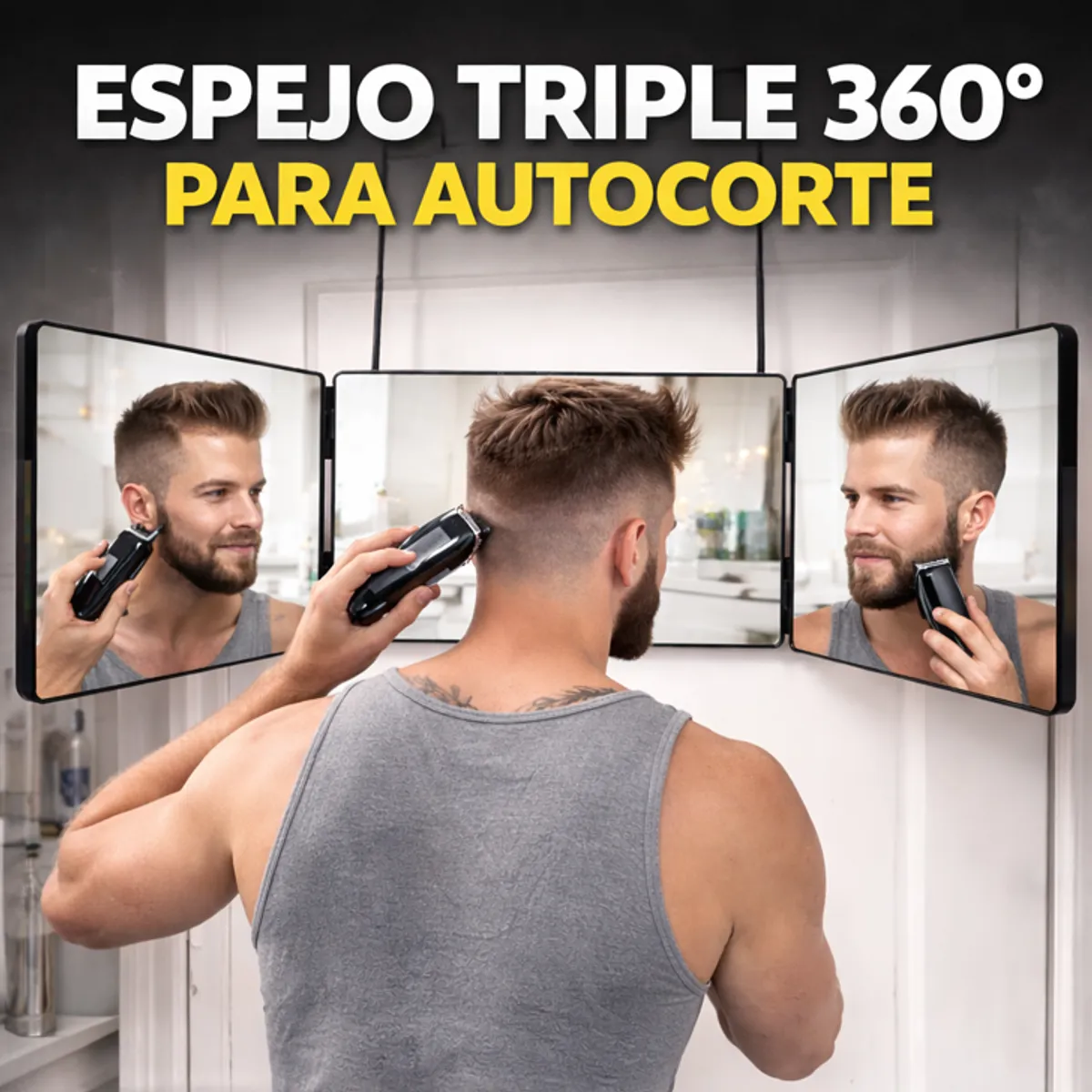 MOVI - Espejo Triple 360° para Autocorte