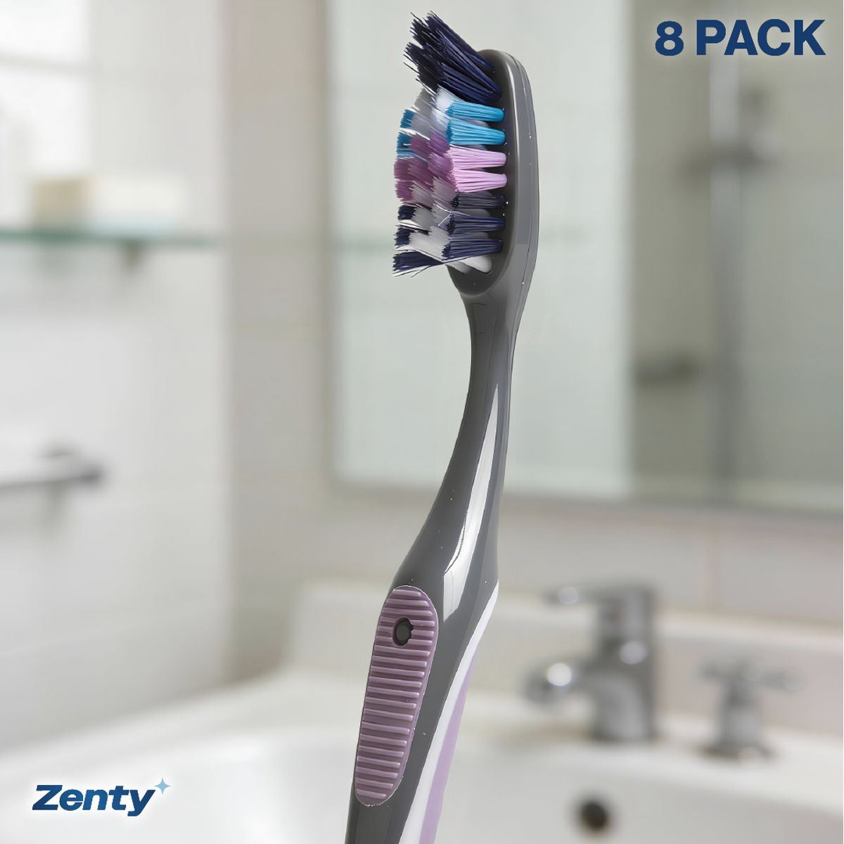 ZENTY - Pack 8 un. Cepillo de Dientes Zenty CrossClean Soft Kiosclub