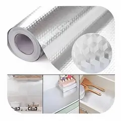 GENERICO - Papel Autoadhesivo Decorativo Aluminio Plata 40x30