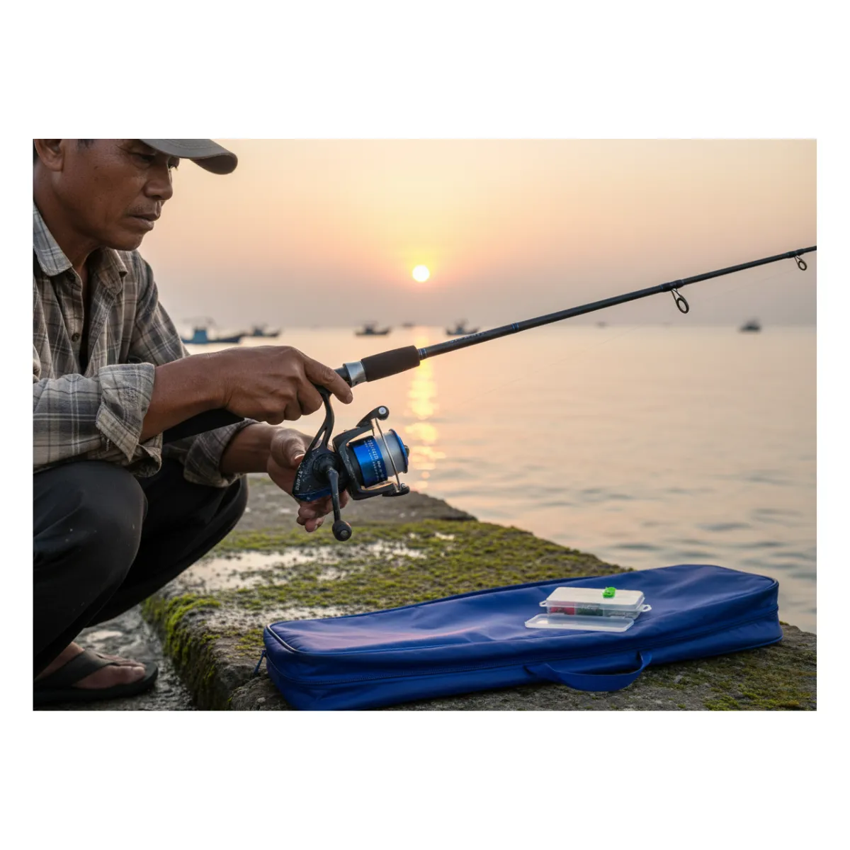 EKOL TACTICA MILITAR - Set Pesca Caña De Pescar Telescópica Mosquero Carrete Pesca