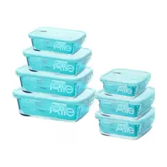 ALLEGRA - 7 Taper Contenedores Herméticos Vidrio Templado Color Transparente