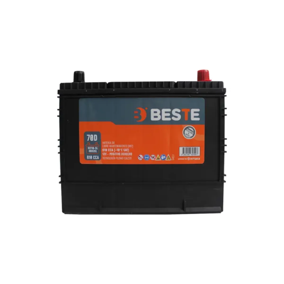 BESTE - Bateria de Automovil 80D26L/NX110-5L 70 Ah 610 CCA