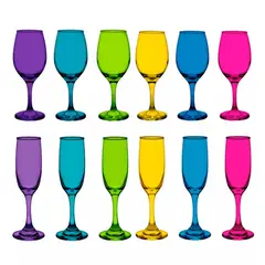 CRISTAR - Set 6 Copa Vino + 6 Copas Champaña Rioja Full