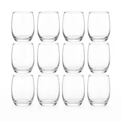 CRISTAR - Pack 12 Vasos Altos Vidrio Mikonos Cocina