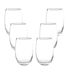 CRISTAR - Set 6 Vasos Modelo Mikonos Transparentes De 460mL Ocasiones
