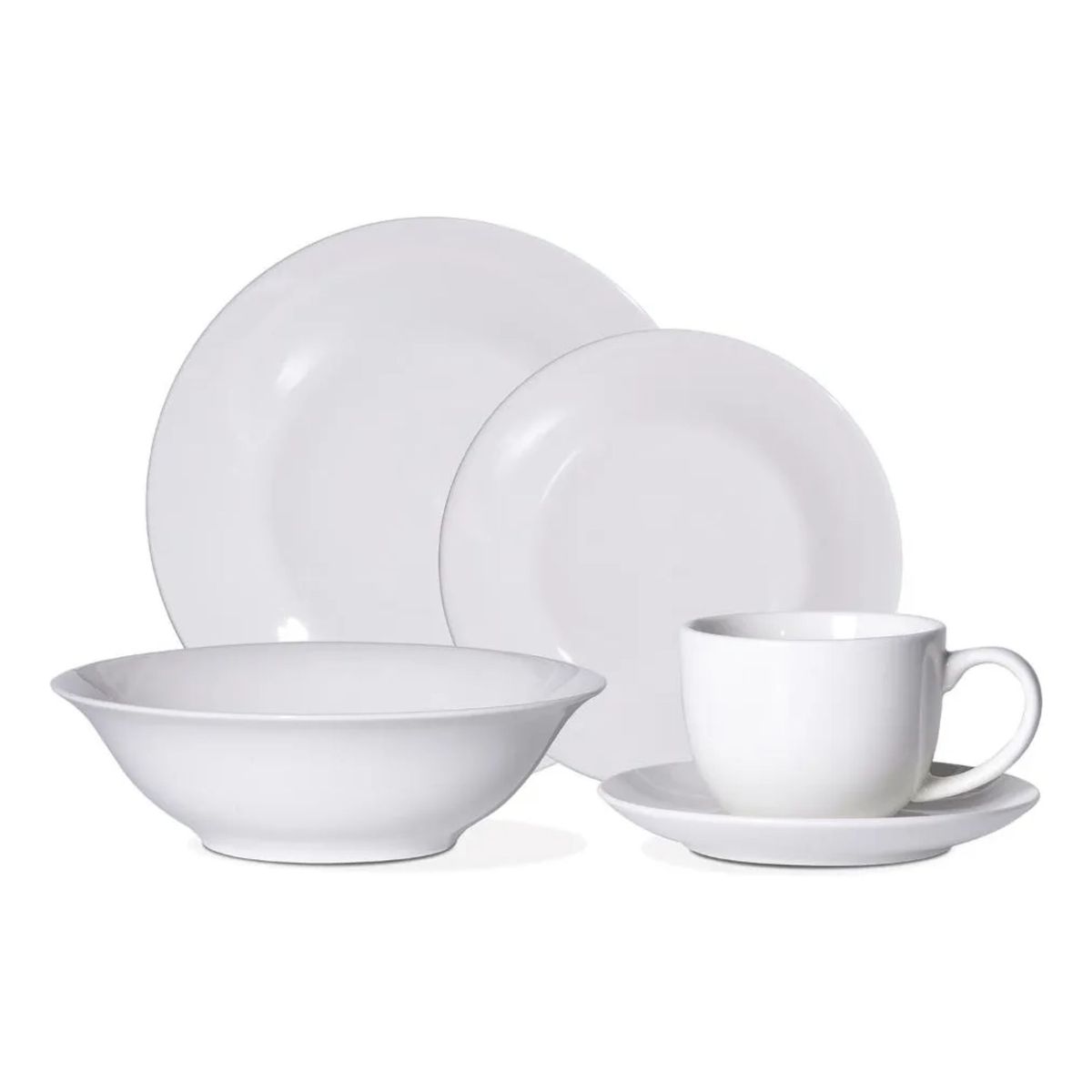 HALLEN - Juego De Vajilla De Porcelana Blanca 30 Piezas - Serena