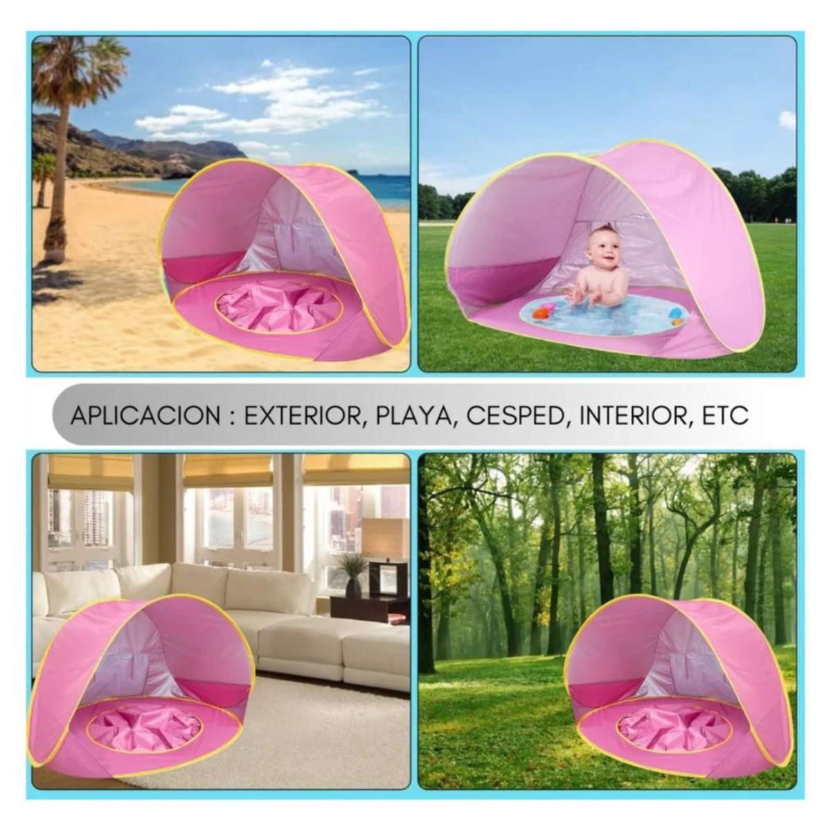 GENERICO - Carpa Bebe Para Playa o Camping con piscina integrada