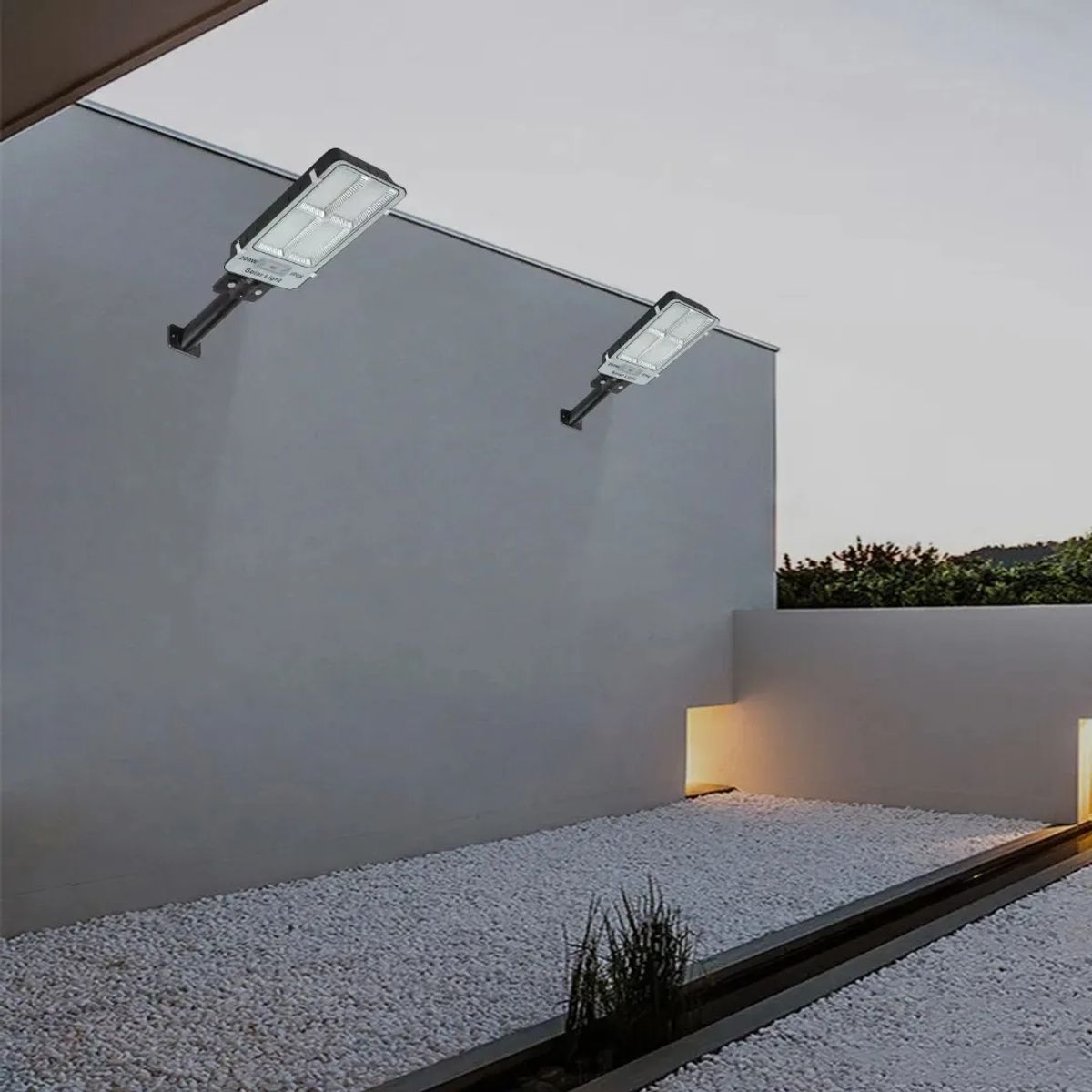 GENERICO - Foco Proyector Solar 1000w Led Exterior Negro Iluminacion Para Parcelas Y Terrenos Figoimport