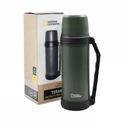 NATIONAL GEOGRAPHIC - Termo Agua Acero Inox Mango Movible Tapa Stopper 1.8L Verde