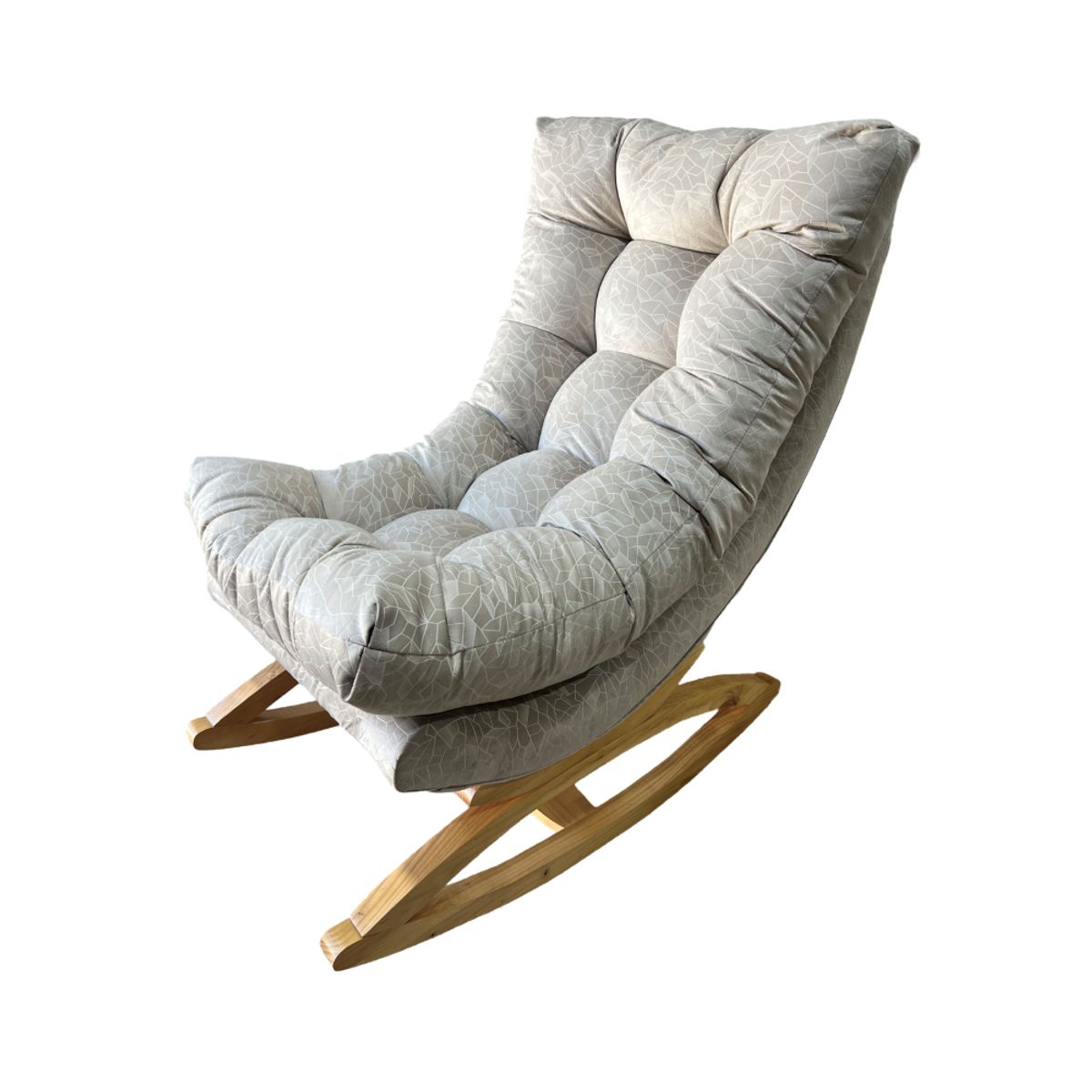 MUEBLES NEW - SILLA MECEDORA COQUETTE BEIGE FELPA