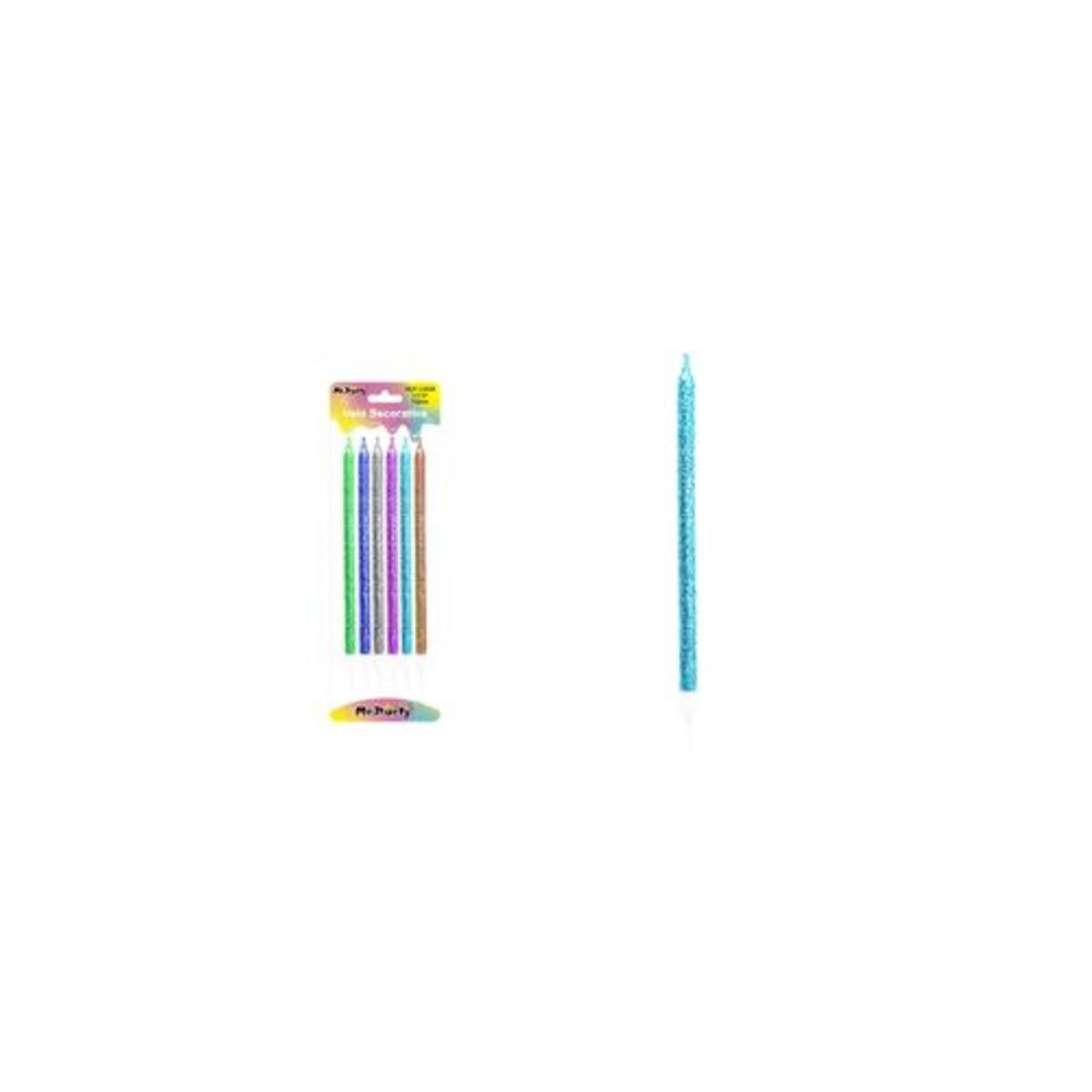 GENERICO - Vela multicolor brillante 12cm 6pcs