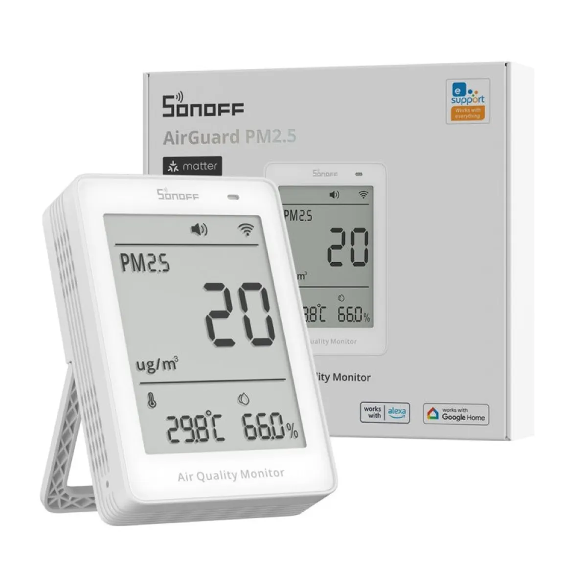 SONOFF - Monitor de Calidad de Aire PM2.5 WiFi Matter Sonoff AirGuard