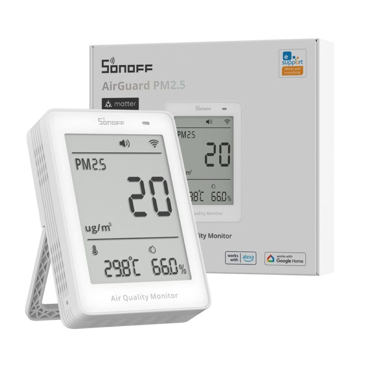 SONOFF - Monitor de Calidad de Aire PM2.5 WiFi Matter Sonoff AirGuard