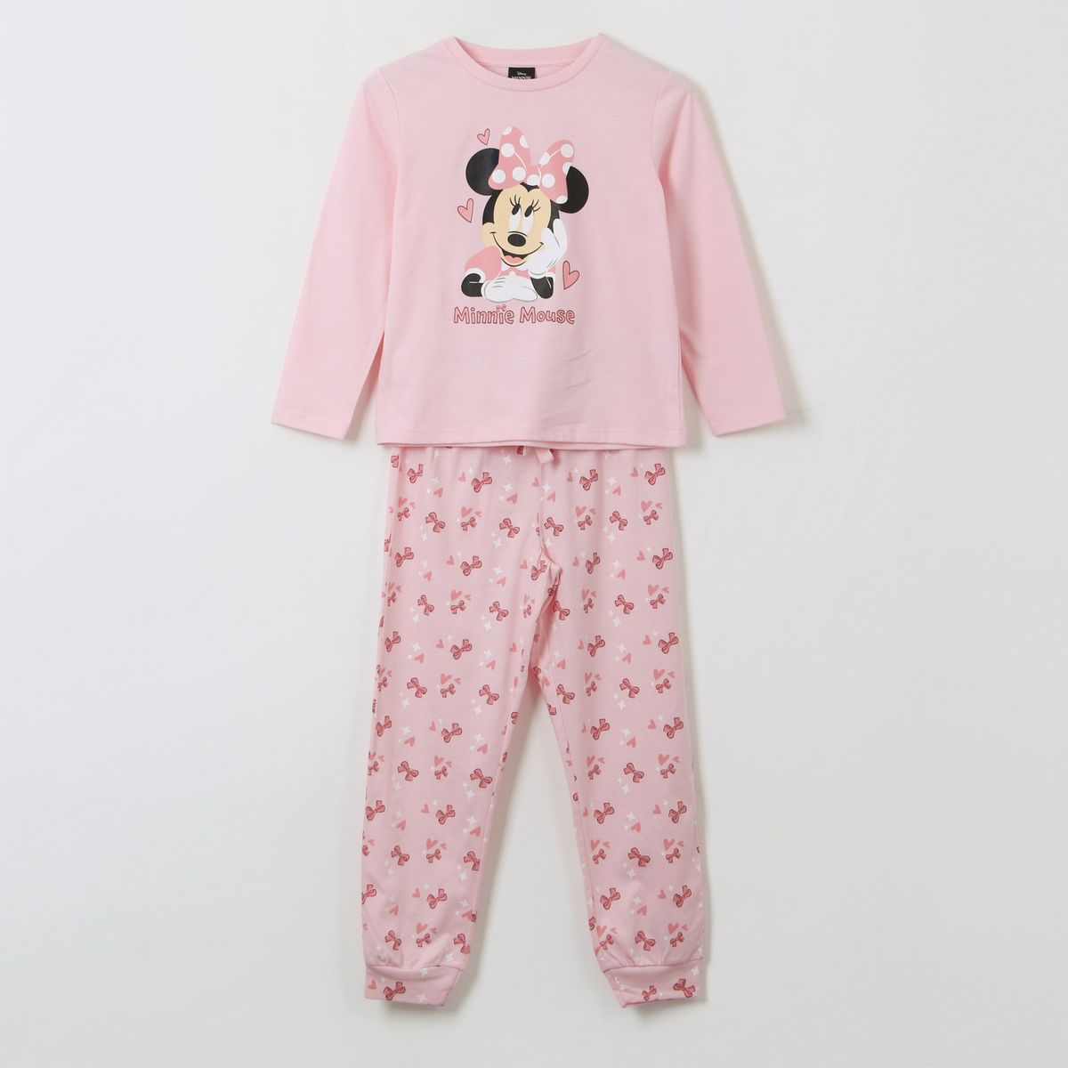DISNEY - Pijama Manga Larga Niña Cinta Minnie Mouse Rosado Disney