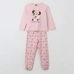 DISNEY - Pijama Manga Larga Niña Cinta Minnie Mouse Rosado