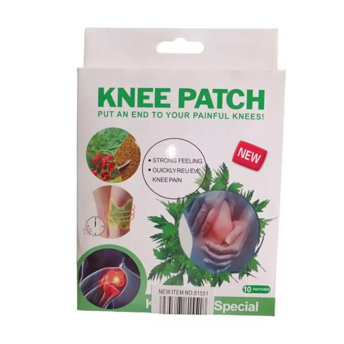 GENERICO - Parches Para La Rodilla 10 Parches 10cm Blanco Salud