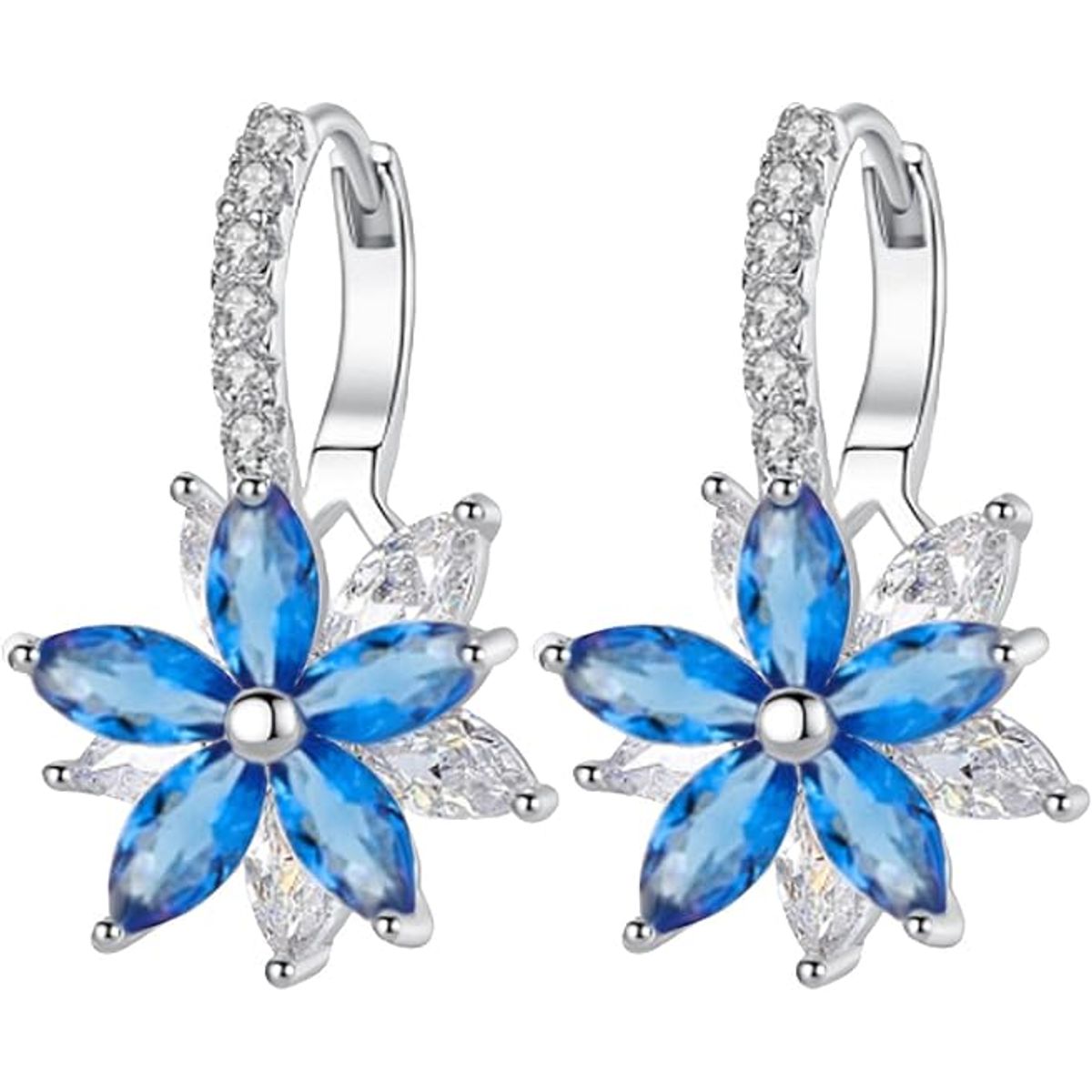 GENERICO - Aretes Cuadrados De Cristal Chapados En Oro